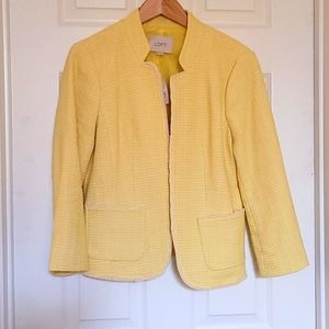 Beautiful yellow tweed Ann Taylor Loft Jacket